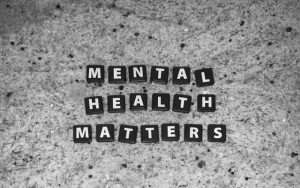 This is an image of scrabble pieces forming the words "Mental Health Matters."